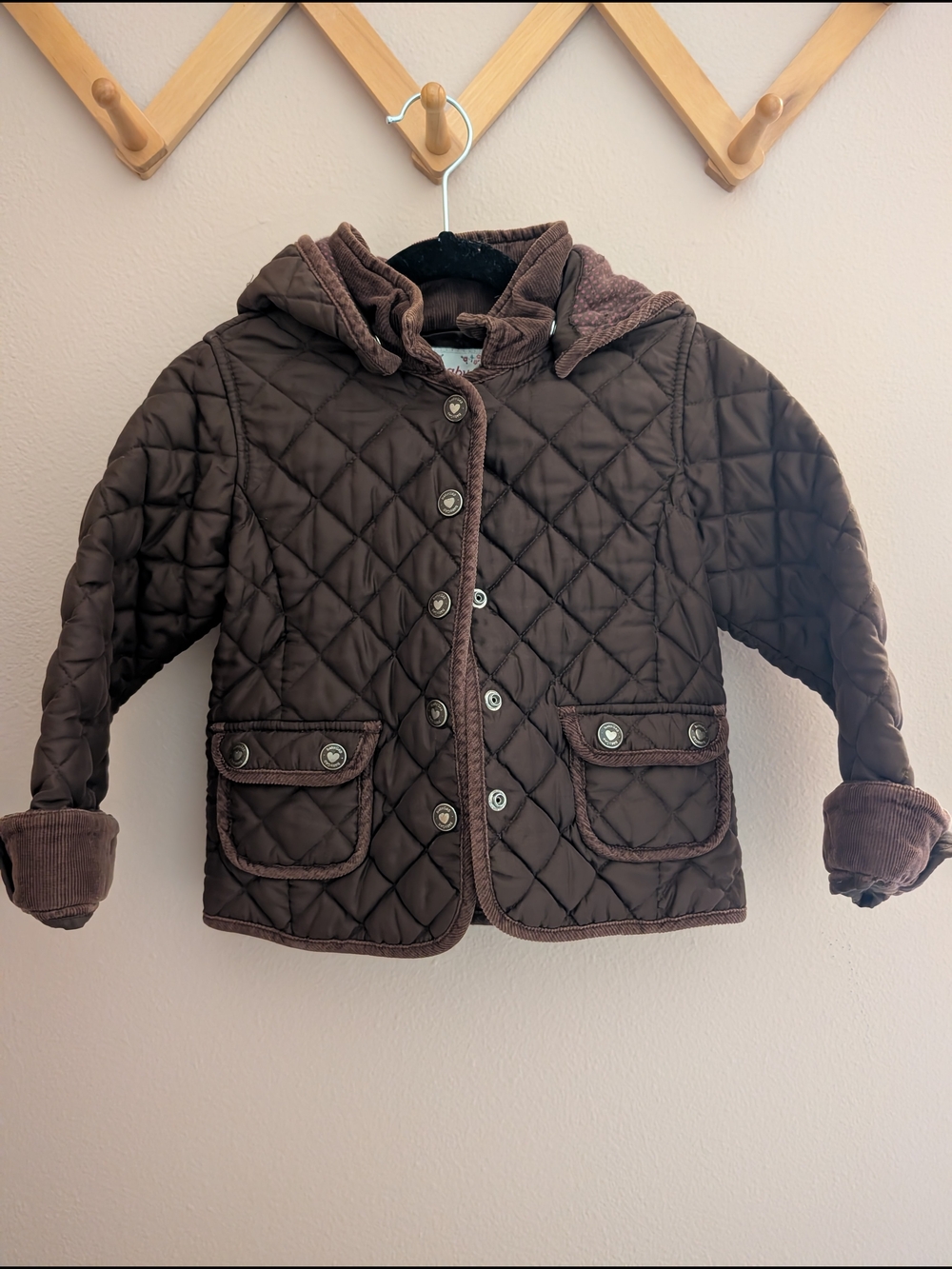 GAP Hooded Quilted Jacket - Brown